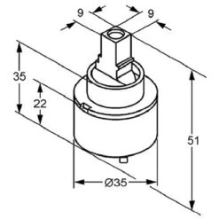 Kludi Steuereinheit 35 Mm 5 Kludi Steuereinheit 35 Mm -Wenko Verkaufs-Shop 01120 4628 masszeichnung 3