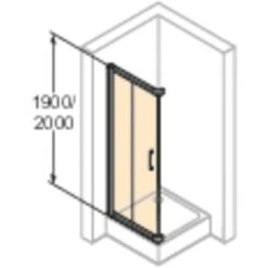 Hüppe Gleittüreckeinstieg EasyEntry 2-tlg. 1/2 BxH: 80 Cm X 200 Cm L Silber HoGl -Wenko Verkaufs-Shop 05501 2438 HPUV2C251NUB 21 6