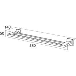 Tiger Doppel-Badetuchhalter Items Edelstahl Chrom 58 Cm -Wenko Verkaufs-Shop 109212 4621 5