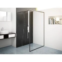 Baliv Duschabtrennung Walk-In DUK-120.81 120 Cm X 195 Cm Schwarz -Wenko Verkaufs-Shop 110997 AB02 190221 L RET01