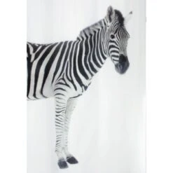 Spirella Duschvorhang Textil Zebra 180 Cm X 200 Cm Black