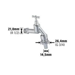LUX Auslaufventil Mit Rückflussverhinderer 18,6 Mm (1/2") 5 LUX Auslaufventil Mit Rückflussverhinderer 18,6 Mm (1/2") -Wenko Verkaufs-Shop 168719 VM01 280817 501x336