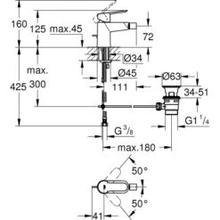 Grohe QuickFix Bidet-Einhebelmischer Start Edge -Wenko Verkaufs-Shop 1850841 4520 2 2025552