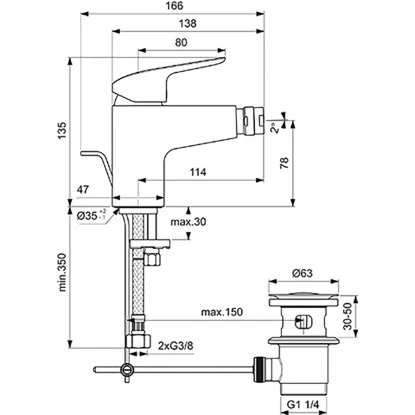Ideal Standard Bidetarmatur Ceraflex Chrom 13 Ideal Standard Bidetarmatur Ceraflex Chrom – Bild 11