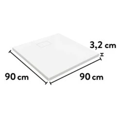 Baliv Duschwanne DW-90.100E SMC Kunststoff In Steinoptik 90 Cm X 90 Cm Weiß -Wenko Verkaufs-Shop 250312111123 VM01 190221 L