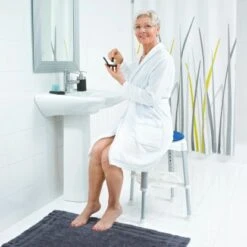 Ridder Badhocker Blau-Weiß Höhenverstellbar Rotierend -Wenko Verkaufs-Shop 296130 4213 Hocker 6