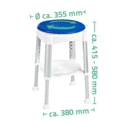 Ridder Badhocker Blau-Weiß Höhenverstellbar Rotierend -Wenko Verkaufs-Shop 296130 4213 Hocker 8