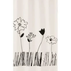 OBI Duschvorhang Grace Schwarz-Weiß 180 Cm X 200 Cm