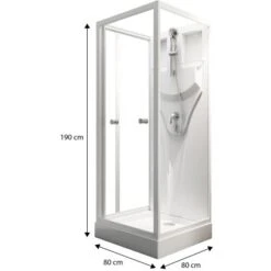 Schulte Komplettduschkabine Juist Mit Schiebetür Weiß 190x80x80 Cm -Wenko Verkaufs-Shop 32020 2053 4060991009730 1 2