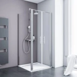 Schulte ExpressPlus Pendeltür AlexaStyle2.0 Alunatur 90x90x192cm