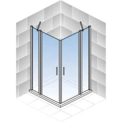 Schulte ExpressPlus Eckeinstieg 4-tlg. AlexaStyle2.0 Alunatur 80x80x192cm -Wenko Verkaufs-Shop 32020 2053 4060991037672 5