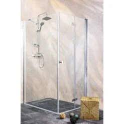 Sanotechnik Falttür Duet Anschlag Rechts 75 Cm X 195 Cm Klarglas -Wenko Verkaufs-Shop 321 4633 BeispielEcklsung3