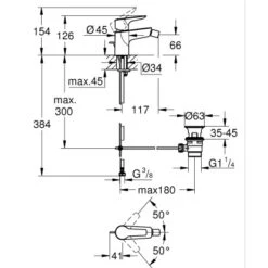 Grohe QuickFix Einhand-Waschtischbatterie Start Alira M-Size Chrom -Wenko Verkaufs-Shop 4005176768774 4520 VM 01