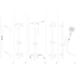 AquaSu Duschstangen-Set Acana Mit Handbrause Und Schlauch Schwarz -Wenko Verkaufs-Shop 4006596722889 722889 87