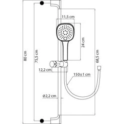 AquaSu Duschstangen-Set Lepoldo Mit Handbrause Und Schlauch Chrom 7 AquaSu Duschstangen-Set Lepoldo Mit Handbrause Und Schlauch Chrom -Wenko Verkaufs-Shop 4006596723046 723046 47