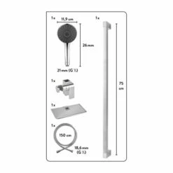 Baliv Duschbrause-Set DBS-70.70 Verchromt -Wenko Verkaufs-Shop 4007873313059 VM01 260521