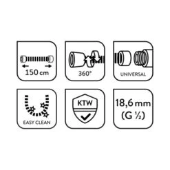 Baliv Brauseschlauch BSL-150.30 Für Handbrausen 150 Cm Silber 5 Baliv Brauseschlauch BSL-150.30 Für Handbrausen 150 Cm Silber -Wenko Verkaufs-Shop 4007873314124 WEB03 260521