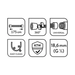 Baliv Brauseschlauch BSL-175.40 Für Handbrausen 175 Cm Schwarz 5 Baliv Brauseschlauch BSL-175.40 Für Handbrausen 175 Cm Schwarz -Wenko Verkaufs-Shop 4007873314148 WEB03 260521