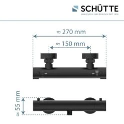Schütte Thermostat Duscharmatur London Schwarz Matt -Wenko Verkaufs-Shop 4008431524665 2759 6
