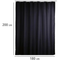 Wenko Anti-Schimmel Duschvorhang Uni Polyester 180 Cm X 200 Cm Schwarz 13 Wenko Anti-Schimmel Duschvorhang Uni Polyester 180 Cm X 200 Cm Schwarz -Wenko Verkaufs-Shop 4008838120545 1068 05