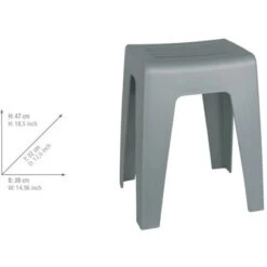 Wenko Badhocker Kumba Aus Kunststoff 47 Cm X 38 Cm X 32 Cm Grau -Wenko Verkaufs-Shop 4008838234273 1068 VM 06