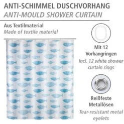 Wenko Anti-Schimmel Duschvorhang Aquamarin Polyester 180 Cm X 200 Cm -Wenko Verkaufs-Shop 4008838273777 1068 02