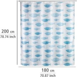 Wenko Anti-Schimmel Duschvorhang Aquamarin Polyester 180 Cm X 200 Cm -Wenko Verkaufs-Shop 4008838273777 1068 06
