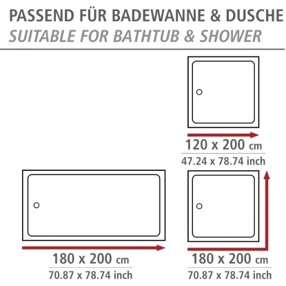 Wenko Anti-Schimmel Duschvorhang Fashion Flex Polyester 180 Cm X 200 Cm 7 Wenko Anti-Schimmel Duschvorhang Fashion Flex Polyester 180 Cm X 200 Cm – Bild 5