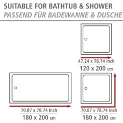 Wenko Duschvorhang Leblon Polyester 180 Cm X 200 Cm Waschbar 11 Wenko Duschvorhang Leblon Polyester 180 Cm X 200 Cm Waschbar -Wenko Verkaufs-Shop 4008838329917 1068 04