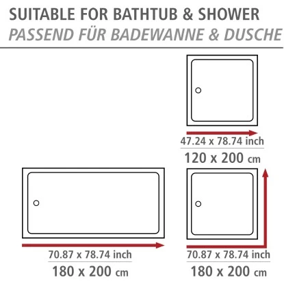 Wenko Duschvorhang Leblon Polyester 180 Cm X 200 Cm Waschbar 6 Wenko Duschvorhang Leblon Polyester 180 Cm X 200 Cm Waschbar – Bild 4