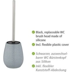 Wenko WC-Garnitur Bellante Keramik Hellblau WC-Bürstenkopf Aus Silikon 14 Wenko WC-Garnitur Bellante Keramik Hellblau WC-Bürstenkopf Aus Silikon -Wenko Verkaufs-Shop 4008838370285 1068 4