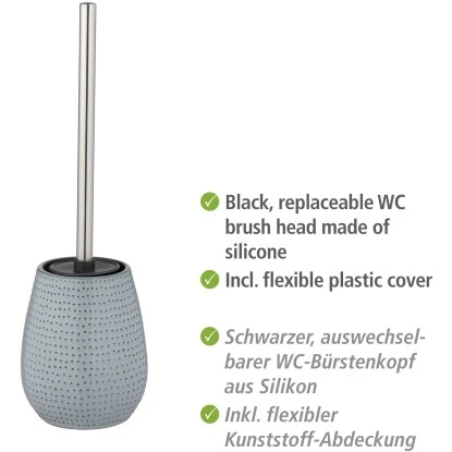 Wenko WC-Garnitur Bellante Keramik Hellblau WC-Bürstenkopf Aus Silikon 7 Wenko WC-Garnitur Bellante Keramik Hellblau WC-Bürstenkopf Aus Silikon – Bild 5