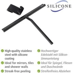 Wenko Badezimmerwischer Mola XXL Mit Breiter Wischfläche Aus Silikon Schwarz -Wenko Verkaufs-Shop 4008838378083 1068 02