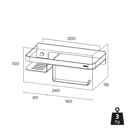 Tiger Caddy Toilettenpapierhalter Mit Ablage Schwarz 10 Tiger Caddy Toilettenpapierhalter Mit Ablage Schwarz – Bild 8