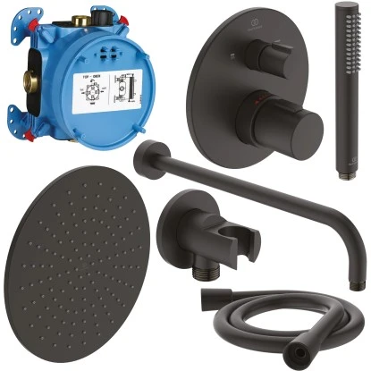 Ideal Standard Armaturen-Bundle Unterputz Ceratherm T100 Schwarz Matt 3 Ideal Standard Armaturen-Bundle Unterputz Ceratherm T100 Schwarz Matt