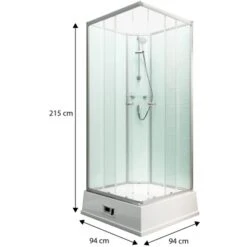 Schulte Komplettduschkabine Korfu II Mit Boiler Pumpe Alu-Natur Hellgrün -Wenko Verkaufs-Shop 4060991009792 2053 3 1