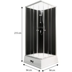 Schulte Komplettduschkabine Korfu II Mit Boiler Pumpe Alu-Natur Schwarz -Wenko Verkaufs-Shop 4060991009808 2053 3 1