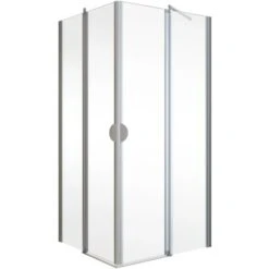 Schulte Eckeinstieg 4-teilig Sunny Alu-Natur Echtglas Klar Hell 192 Cm X 80 Cm -Wenko Verkaufs-Shop 4060991013799 2053 S 01