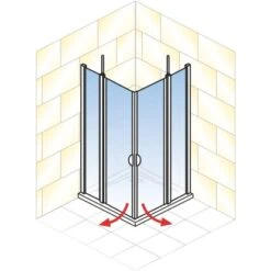 Schulte Eckeinstieg 4-teilig Sunny Alpinweiß Echtglas Klar Hell 180 Cm X 90 Cm -Wenko Verkaufs-Shop 4060991013836 2053 AI 01