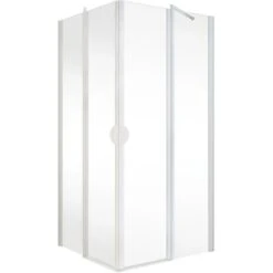 Schulte Eckeinstieg 4-teilig Sunny Alpinweiß Echtglas Klar Hell 180 Cm X 90 Cm -Wenko Verkaufs-Shop 4060991013836 2053 S 01