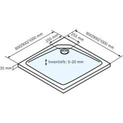 Schulte ExpressPlus Duschwanne Quadrat Extraflach Alpinweiß 100 X 100 Cm -Wenko Verkaufs-Shop 4060991036958 2053 5