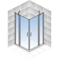 Schulte Eckeinstieg 4-tlg. Alexa Style 2.0 Alu-Natur Depoli Light 90x90x192 Cm -Wenko Verkaufs-Shop 4060991051203 2053 5