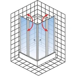Schulte ExpressPlus Eckeinstieg Mit Drehfalttür Garant Chromoptik 200x80cm -Wenko Verkaufs-Shop 4060991055980 2053 5