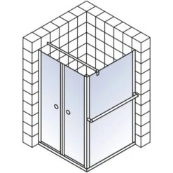 Schulte ExpressPlus Set Duschkabine Pendeltür Garant Mit Duschwanne 200x80cm -Wenko Verkaufs-Shop 4060991056017 2053 5
