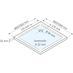 Schulte ExpressPlus Duschwanne Eckig Extra-flach Mineralguss 90 X 90 Cm -Wenko Verkaufs-Shop 4060991056383 2053 3