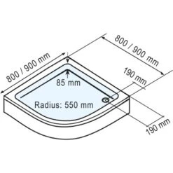 Schulte ExpressPlus Duschwanne Rund Flach Sanitäracryl Inkl. Schürze 80x80cm -Wenko Verkaufs-Shop 4060991056543 2053 3