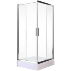 Schulte ExpressPlus Set Eckeinstieg Kristall/Trend Mit Duschwanne 185x80cm -Wenko Verkaufs-Shop 4060991056970 2053 2