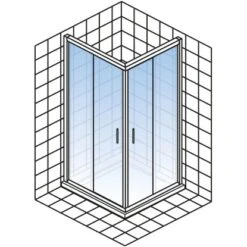 Schulte ExpressPlus Set Eckeinstieg Kristall/Trend Mit Duschwanne 185x80cm -Wenko Verkaufs-Shop 4060991056970 2053 5