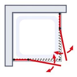 Schulte ExpressPlus Eckeinstieg AlexaStyle2.090 X 90 X 192 Cm 4-teilig -Wenko Verkaufs-Shop 4060991064074 2053 4 6