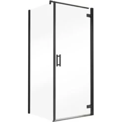 Schulte Drehtür Toura R + Seitenwand Pendelb. Schwarz 200 X 80 X 80 Cm Klar Hell -Wenko Verkaufs-Shop 4060991070037 2053 2